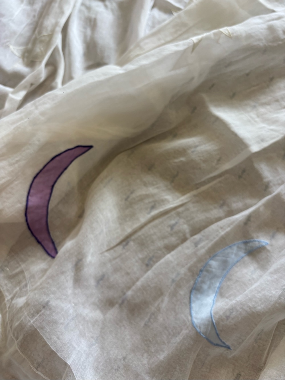 Pottery Barn Kids Moon & Star Curtains Window Sheer Panels - Picture 8 of 10